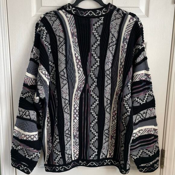 Tundra Canada 3D Knit Sweater XL Coogi Style Textured Vintage Mercerized Cotton - Picture 3 of 13